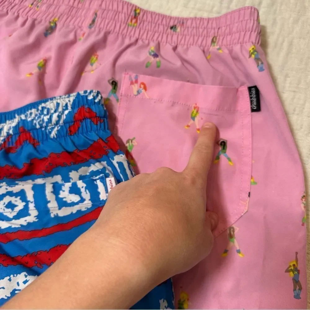 Lot Of 2 Chubbies Swim Trunks Men’s Size Medium Colorful *Liners Been Cut Out*